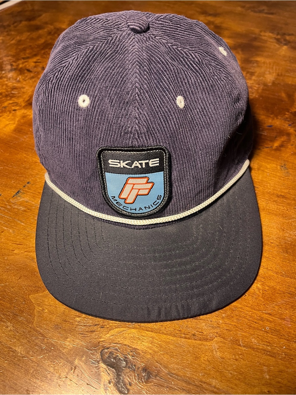 MINT VTG 90s Skate Mechanics Navy Corduroy Rope Hat